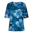 thumbnail image 3 of HaoXianJian Womens Shirt Short Sleeve Crew Neck Shirts Floral Print Top for Women 2025 Loose Fits T Shirt Summer Tee Shirts Going Out Top 3X 4X, 3 of 4