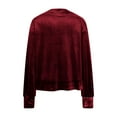 thumbnail image 7 of Lenpel Velvet Tops for Women Loose Vintage Long Sleeve V Neck Pleated Button down Shirts Dressy Casual Velour Blouses(Red,X-Large), 7 of 7