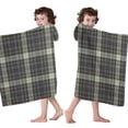 thumbnail image 4 of Brown Blue Checkerboard Checkered Pattern Hooded Bath Towel，60"x35" for Ages 3 To 12 Kids, Quick Dry Lightweight Soft Microfiber Hood Beach Towel Cover Up for Kids, 4 of 7