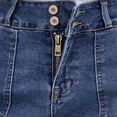 thumbnail image 6 of BRGZLK Bermuda Shorts for Women Summer 2026 Solid Color High Waisted Classic Tummy Control Stretchy Casual Straight-Leg Denim Jorts with Pockets Blue XL, 6 of 9