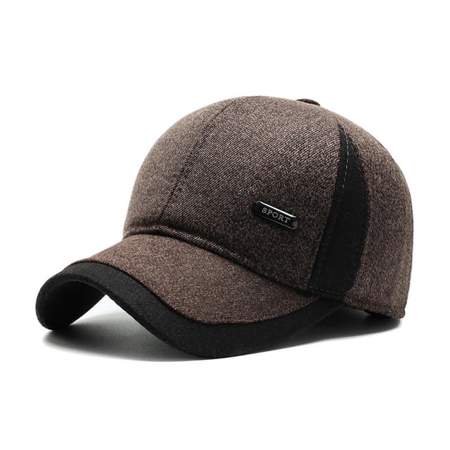 1pc Men Winter Baseball With Ear Flaps Warm Cotton Daily Hat