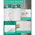 thumbnail image 4 of No Hook Shower Curtain with Snap in Liner, Cyan Long Wave Pattern Texture Hotel Shower Curtains for Bathroom, Washable Shower Curtain Liner Set with Mesh Top Window, 72"x72", 4 of 6