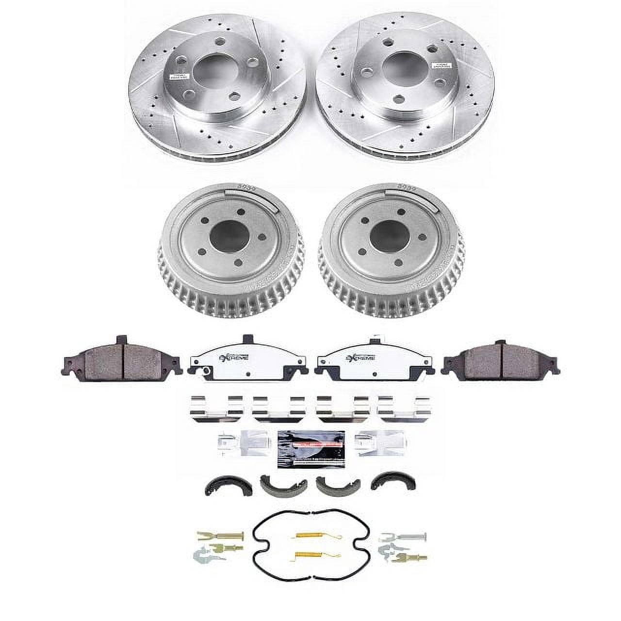 PowerStop Front and Rear Z23 Evolution Sport Brake Pad Rotor Drum and Shoe Kit Fits: OLDSMOBILE PONTIAC Select Models K15505DK