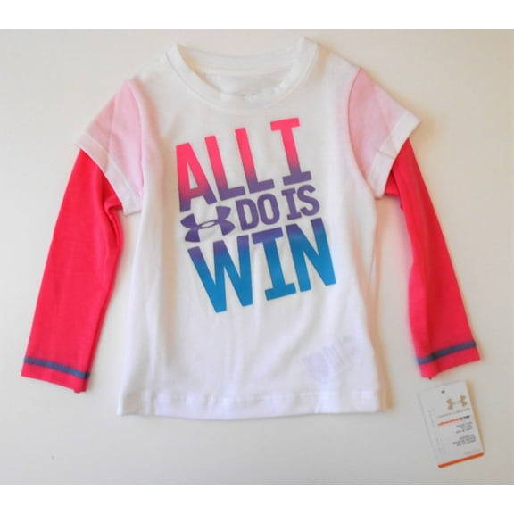 UNDER ARMOUR TOP TEE SHIRT GIRLS - LONG SLEEVE - 12 MONTHS BABY ALL I DO IS WIN