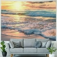 thumbnail image 4 of Fenyluxe  Beach Sunrise Wave Tropical Coastal Ocean Scene Beachy Tapestry Wall Hanging Sunset Hawaiian Wall Decor Summer Sea Seaside Seashore Skyline for Bedroom Dorm Living Room 60x50inch, 4 of 6