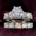 thumbnail image 1 of Juego de anillos de compromiso para mujer con diseño de doble capa para un toque elegante y atemporal, 1 of 5
