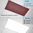 thumbnail image 4 of Vintage Dark Red Fluorescent Light Covers, Farmhouse Retro Solid Color Linen Texture Magnetic Light Covers for Ceiling Lights, Fluorescent Ceiling Shade for Classroom Bedroom Office 4x2Ft x 1PCS, 4 of 8