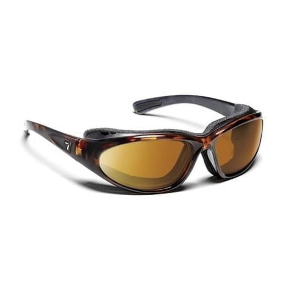 7eye Bora Wind-Blocking Padded Sunglasses for Outdoors, UV400, Copper Lenses, Dark Tortoise