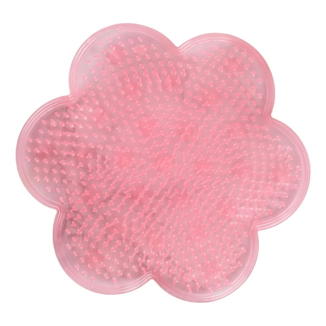 MERIGLARE Back Scrubber with Suction Cup Silicone Bath Massage Pad, Exfoliating, Anti-Slip Pink