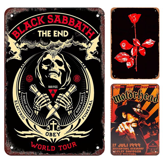 Placa Metal Vintage Música Pintura Hierro Rectangular Bar para El 30x40cm 3 Uds.