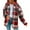 Red, variant on Long Winter Coats For Women Long Sleeve Button Down Plaid Shirts Flannel Hooded Shacket Hoodie Zip Up Jacket Ladies