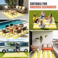 thumbnail image 4 of Yellow Striped Outdoor Rug for Patio/Deck/Porch, Non-Slip Large Area Rug 3 x 5 Ft, Modern Simple Monochrome Geometric White Indoor Outdoor Rugs Washable Area Rugs, Camping Rug Carpet Runner, 4 of 8