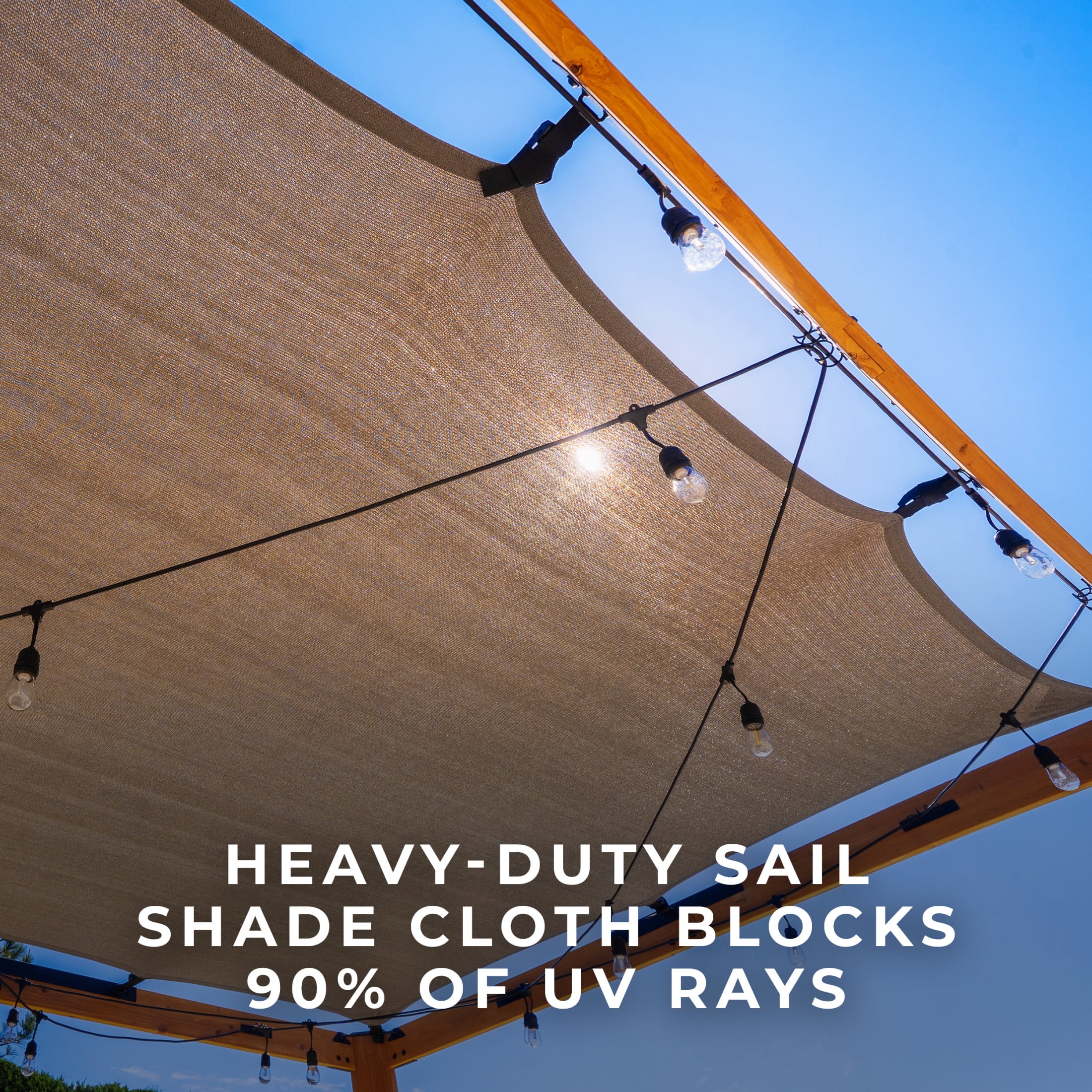 Backyard Discovery Brendan 12'x10' Cedar Wood Pergola Kit, Shade Sail Canopy, PowerPort