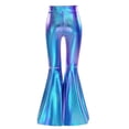 thumbnail image 6 of Alvivi  Girls Sequin Dance Outfit Metallic Crop Top with Bell-Bottom pants Jazz Performance Outfit 5-16 Years Royal Blue 8, 6 of 7