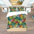 thumbnail image 3 of Designart 'Tropical Pattern with Stylized Coconut Palm Leaves' Tropical Duvet Cover Set, 3 of 4