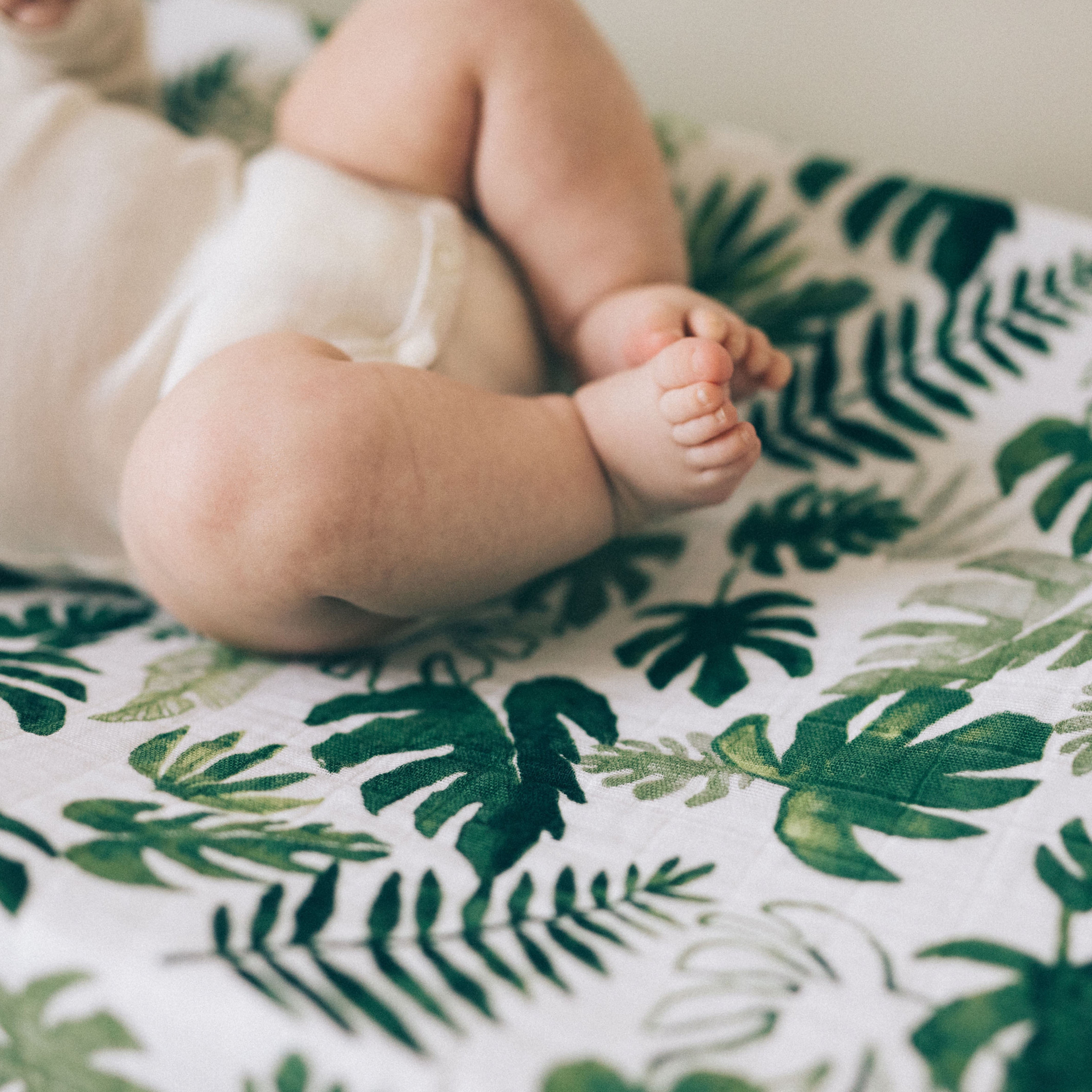 Little Unicorn Cotton Muslin Changing Pad Cover, Wipeable - Leaf