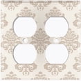 thumbnail image 2 of Metal Light Switch Plate Outlet Cover (Damask Tan - Double Duplex), 2 of 2