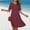 A267 Wine, variant on Women's Casual Summer Dress Short Sleeve Crewneck A-Line Midi Dress Eyelet Lace Hollow Out Detail Loose Fit Flattering Tunic Dress Daily Wear Party Apparel