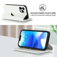 thumbnail image 5 of Wallet Case for iPhone 13 Pro Max 6.7 inch, Luxury Quilted PU Leather Flip Cover [Shockproof TPU] [Support Wireless Charging] with 2 Card Slots, Kickstand, FRID Blocking Case Cover, White, 5 of 10
