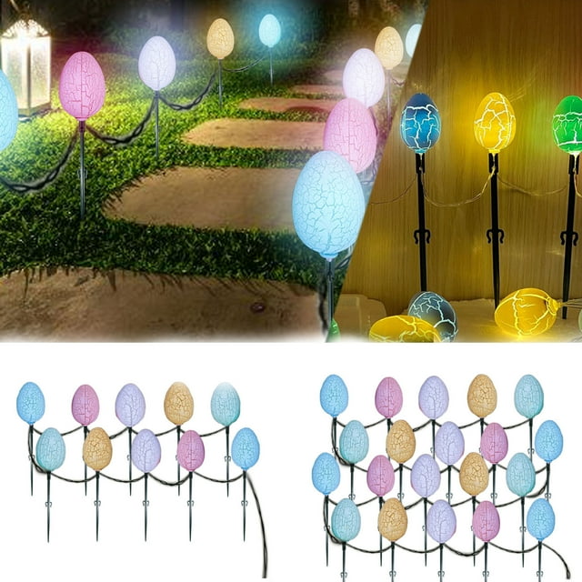 Fiudx Lámpara de Decoración de Pascua, Cadena de Luces Led Cálidas, Control Remoto de Ocho Funciones, Ip65 Resistente Al Agua, Decoración Festiva para El Hogar y El Jardín, Fiestas de Pascua, Fácil d