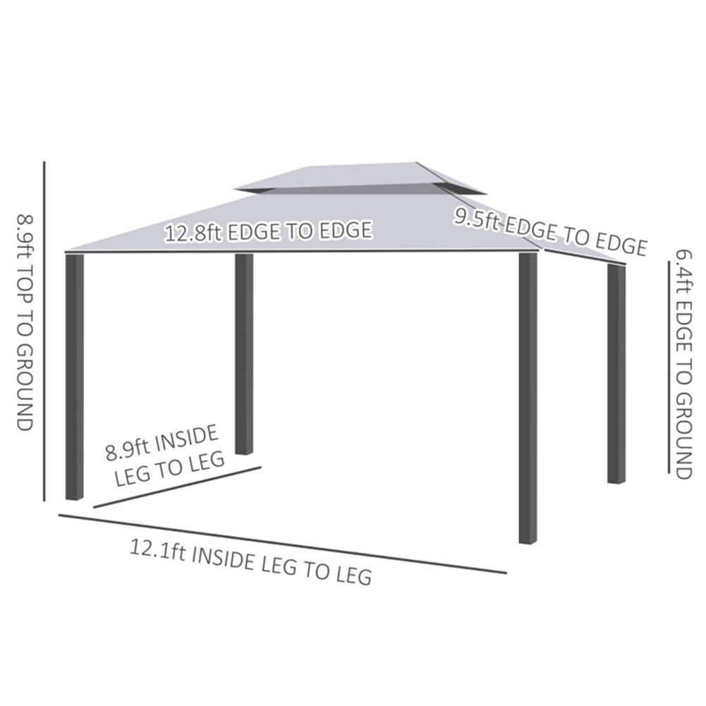 Spaco 10Ft x 13Ft Patio Gazebo-Gray, Easy Up Screened Canopy for Patio and Backyard, Easy Set-up Outdoor Gazebo