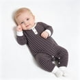 thumbnail image 4 of HAiming Baby Boys Girls Striped Jumpsuit Long Sleeve Button Loose Casual Trendy Snowsuit Fall Winter Outdoors Clothes, 4 of 5