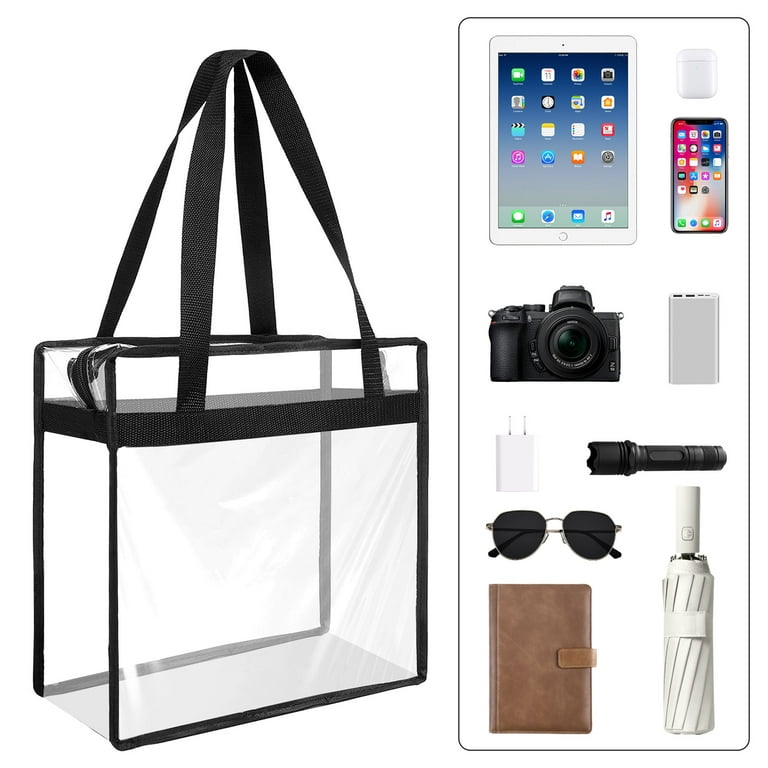 Clear Tote Bag, EEEkit Clear Makeup and Toiletry Organizer, Stadium Approved Handbag, Waterproof PVC Transparent Travel Bag, Size: 10.6 x 4 x 7