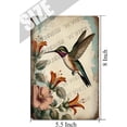 thumbnail image 5 of Retro Vintage Garden Hummingbird and Flower Wall Art, Flower Aluminum Sign 5.5x8 Inches, Antique Wall Plaque Retro Art Decoration for Home Club Cabin Garage Store Bar Cafe Farm, 5 of 6