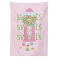 thumbnail image 3 of Ambesonne Emoji Tablecloth Rectangular Table Cover, Retro Candy Machine Print, 60"x84", Pale Pink Pistachio Green, 3 of 4