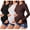 Black / Brown / White, variant on Weardear 3 Pack Maternity Shirts Womens Long Sleeve Side Ruched Tunic Tops High Elasticity Pregnancy Clothes Crew Neck Basic T Shirt