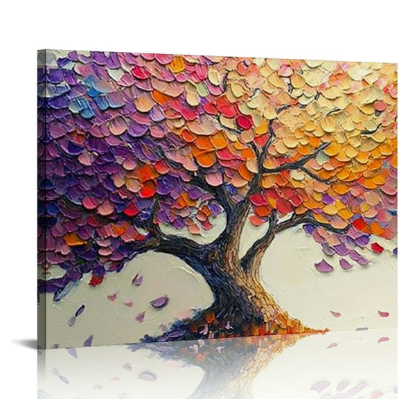 Patifu Tree of Life Wall Art Cherry Blossom Tree Canvas Oil Painting Print Modern Artwork Picture Waterproof Canvas Prints for Living Room Bedroom Kitchen Home Office Decor  20x16in
