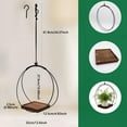 thumbnail image 3 of Modern Metal Hanging Planter - Indoor/Outdoor Hanger with Sturdy Wood Base - Wall/Ceiling Mounted Flower Pot for Home Decor - Space-Saving Design for Herbs, Succulents & Small, 3 of 4