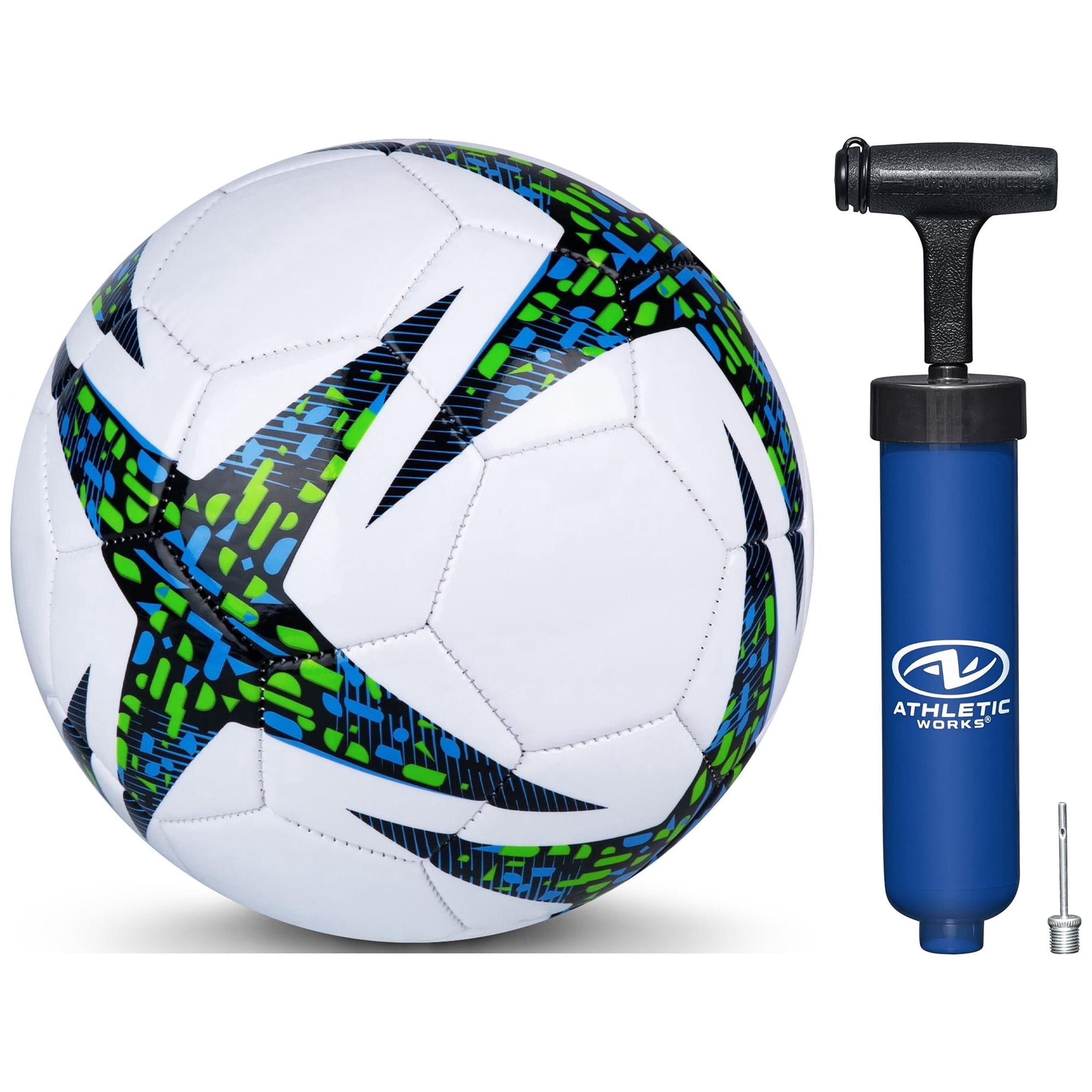 Athletic Works Size 3 Soccer Ball, Blue (6-Pack) with Pump