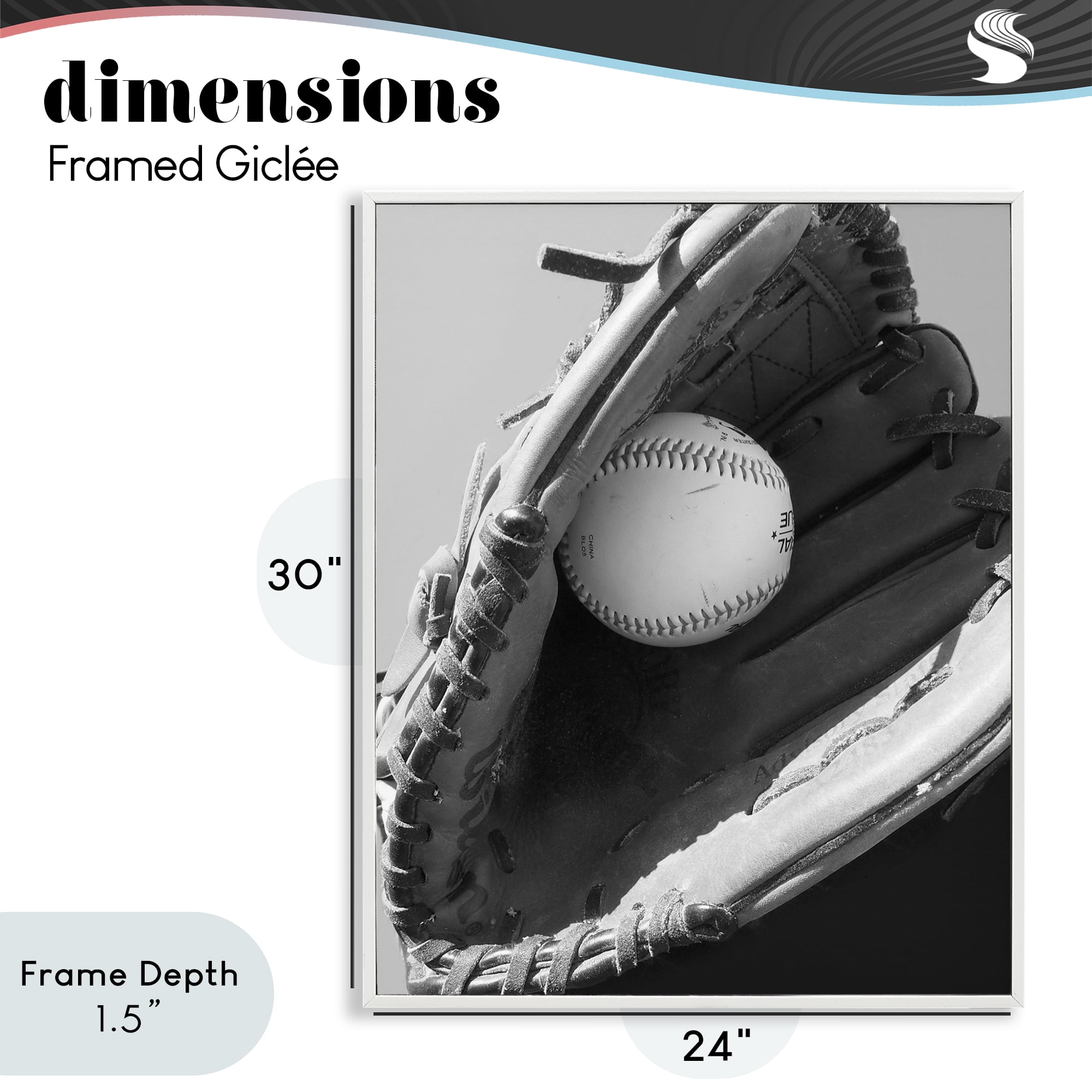 Stupell Industries Nice Catch Baseball White Framed Giclee Art, design by Marcus Prime