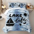 thumbnail image 2 of Erosebridal Rustic Lake Life Quilt Full, Vintage Farmhouse Lodge Cabin Full Bedspread Sets, 3-Piece 1 Coverlet and 2 Pillowcases, 2 of 7