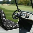 thumbnail image 3 of Yuyamidu Golf Print Golf Cart Bench Seat Cover Backrest Cover Black Golf Cart Seat Cushion Portable Club Car Seat Protector Universal Fit 2-Seat Golf Cart, 3 of 7