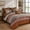 Brown, variant on Boho Queen Size Comforter Set 8 Pieces, Green and Brown Striped Floral Soft Microfiber Bedding Bundle