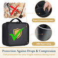 thumbnail image 5 of ComfiTime Makeup Bag - Waterproof Makeup Train Case with W/ Strap, Portable Cosmetic Travel Bag and Organizer W/ Dividers for Women & Men, Makeup Storage Bag with Portable Mirror, Black, 5 of 14