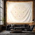 thumbnail image 6 of Floral Mandala with Lace Patterns Against a Pale Ivory Background, Romantic Boho for Flower Lovers, Botanical Wall Art Decor, Mother's Day Gift, Tapestry Wall Hanging for Bedroom and Living Room, 6 of 7