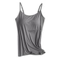 thumbnail image 2 of Shelf Bra Tank Tops Women Camisole Adjustable Spaghetti Strap Summer Tops for Women Dark Gray S, 2 of 4