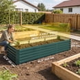 thumbnail image 3 of Outsunny 8x2.6x1.5ft Galvanized Raised Garden Bed, Open Bottom, Green, 3 of 10