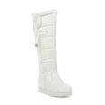 thumbnail image 1 of Botas de nieve para mujer, otoño e invierno, nuevas, cálidas, con relleno de algodón, punta redonda, aumento de altura interior, cordones laterales, botas hasta la rodilla para mujer, 1 of 6