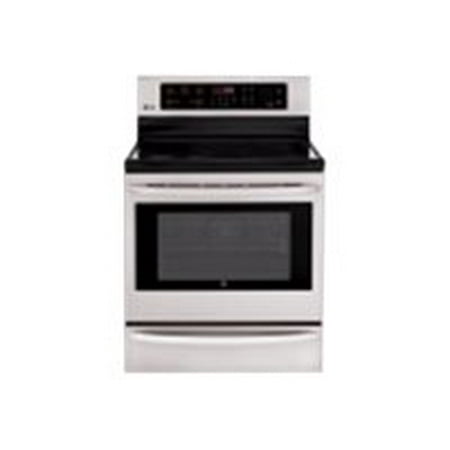 LG - 6.3 Cu. Ft. Freestanding Electric Convection Range - Black stainless steel