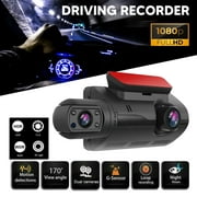 Dual Lens Car DVR Front and Rear Dash Cam Video Recorder 170 Wide Angle FHD 1080P Front & Rear Camera Driving Recorder, Night Vision, G-sensor
