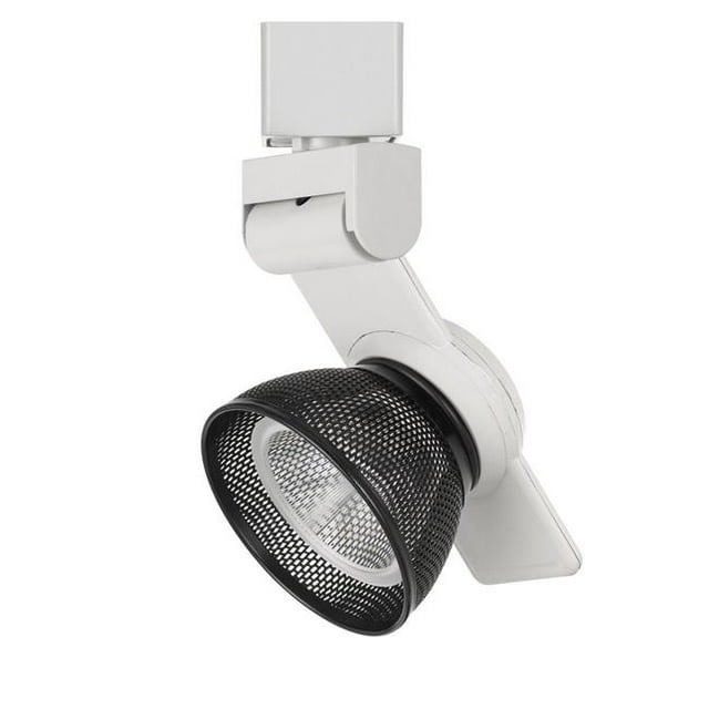Benjara BM220692 12W Integrated LED Metal Track Fixture with Mesh Head, White & Black