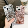 thumbnail image 3 of Compatible for iPhone 14 Case Cute Luxury Designer Tin Foil Pleated Phone Cover for Women Electroplated Sparkly Silicone Protective Slim Fit Soft Case 6.1Inch (iPhone 14), 3 of 15