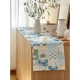 thumbnail image 5 of Table Runner 36 Inches Long for Kitchen Dining, Spring Floral Checkered Dresser Scarf Farmhouse, Dining Table Decorations for Wedding/Parties, Sage Green Daisy Buffalo Plaid 13 x 36 In, 5 of 8