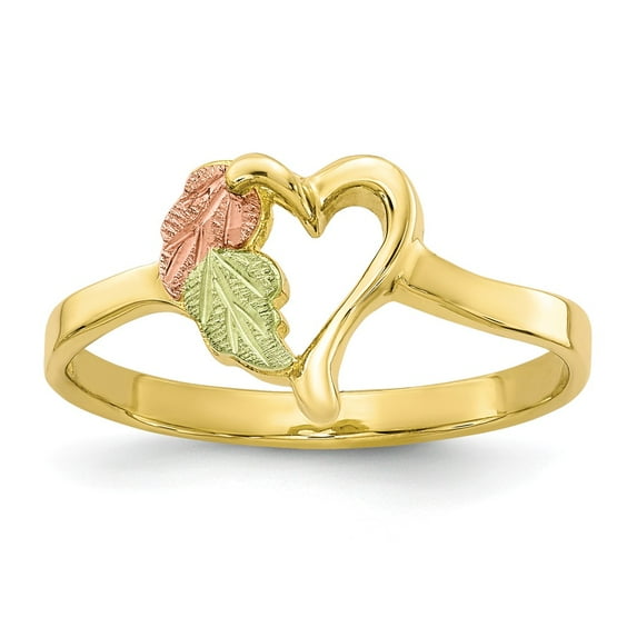 10K Tri-color Black Hills Gold Heart Ring