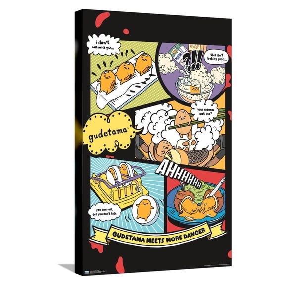 Gudetama - More Danger Canvas Wall Poster, 14.725" x 22.375"