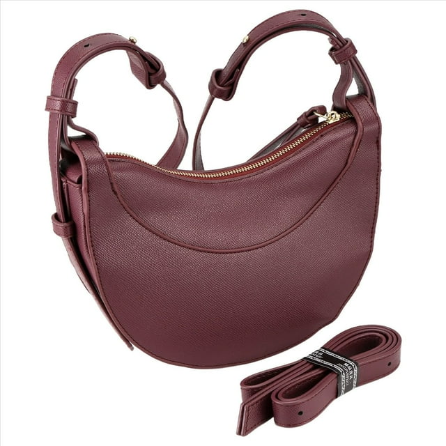 Bolso de Media Luna Informal y Versátil, Bolso de Sillín, Bolso de Moda, Bolso de Hombro, Bolso de Mensajero de Gran Capacidad, Rojo Vino